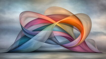 Poster - stunning abstract pattern featuring a captivating kaleidoscopic arrangement of fluid iridescent curv