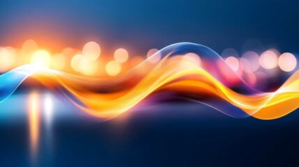 Fototapete - Abstract Representation of Digital Landscape with Colorful Flowing Waves and Soft Light Effects for Modern Visual and Artistic Applications