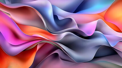 Poster - Mesmerizing Abstract Fluid Iridescent Curves in Captivating Kaleidoscopic Arrangement   Intricate Geometric Composition with Shimmering Metallic Accents Dynamic Digital Art in Retro Futuristic Style