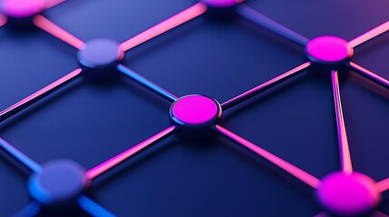 Poster - Abstract Representation of Interconnected Nodes and Lines with Vibrant Colors and Patterns in a Modern Digital Style, Perfect for Technology and Networking Concepts