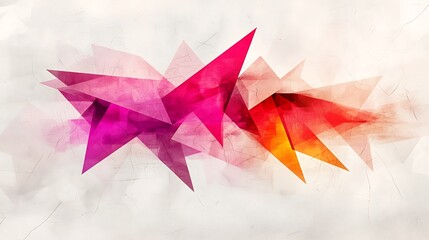 Poster - An Artful Blend of Colorful Geometric Shapes Showcasing Vibrant Pink, Orange, and Red Tones in a Unique Abstract Composition That Captivates the Eye