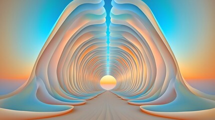 Poster - Mesmerizing kaleidoscopic structures with rhythmic iridescent patterns hypnotic geometric color gradients and a visionary futuristic aesthetic  This striking digital artwork creates a captivating