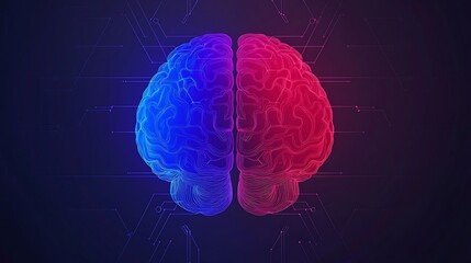 Poster - Artistic Rendition of a Human Brain with Neon Colors and Abstract Technology Elements Representing Neural Connections and Cognitive Processes