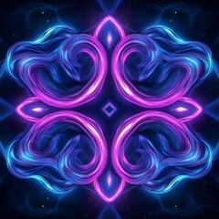 Poster - An abstract mesmerizing digital artwork featuring hypnotic prismatic tendrils swirling and undulating in intricate geometric arrangements