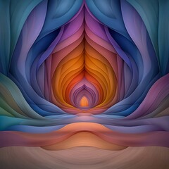 Poster - Captivating Prismatic Kaleidoscope Hypnotic flowing shapes in a vibrant digital that exudes a serene ethereal atmosphere and echoes the abstract expressionist movement with its bold