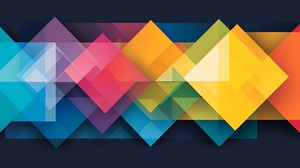 Poster - A Captivating Display of Interlocking Hexagons and Geometric Shapes in Vibrant Colors, Creating a Mesmerizing Visual Experience for Art and Design Lovers
