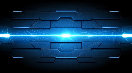 Fototapete - Ethereal Blue Circuit Lines Composition on Dark Background Ideal for Modern Technology and Futuristic Themes in Digital Art and Design