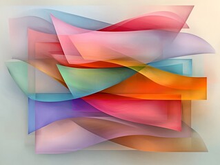 Poster - captivating abstract featuring cascading prismatic shapes in a visually compelling luminescent compo