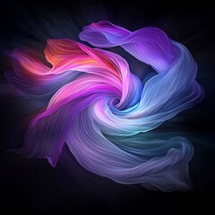 Poster - Swirling iridescent shapes in a mesmerizing array of vibrant jewel tones create a dynamic fluid and ethereal abstract digital painting  The composition features captivating prismatic refractions