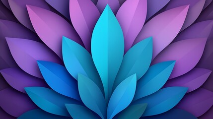 Poster - Intricate Cosmic Pattern of Interwoven Triangles and Leaves in Rich Blues and Purples, Ideal for Digital Art, Backgrounds, and Graphic Design Projects