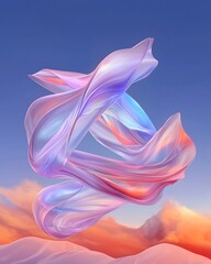 Poster - Captivating Surreal Iridescent Fluid Shapes in Dynamic Abstract Composition   Experimental Imaginative Digital with Hyper Detailed Visual and Influences