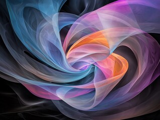 Poster - Captivating abstract featuring swirling ethereal shapes in a visually mesmerizing shimmering composition with a surreal dreamlike High definition