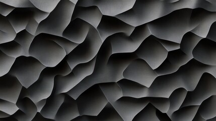 Poster - Abstract Gray Wave Texture with Flowing Curves and Depth Effects