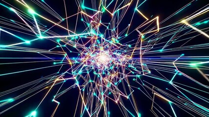 Leinwandbilder - Exploring vibrant light patterns and energetic bursts in a digital space