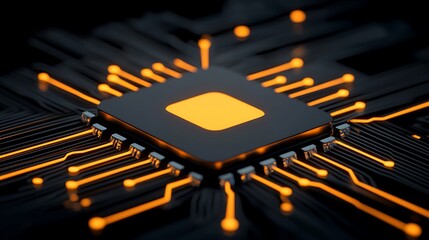 Fototapete - Stunning Composite of Glowing Geometric Shapes Layered with Dramatic Contrast and Detailed Patterns for Modern Digital Design Applications