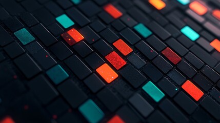 Poster - Abstract Visualization of Data Streams Flowing in a Digital Landscape, Featuring Vibrant Colors and Geometric Patterns in Modern Analytics Environments