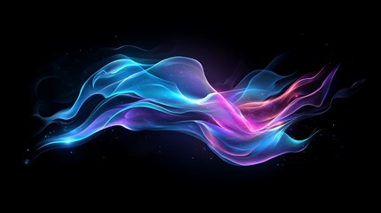 Poster - Spectacular Dynamic Abstract Forms Flowing in Vibrant Colors on a Dark Background, Representing Movement and Fluidity in Digital Art and Design Concepts
