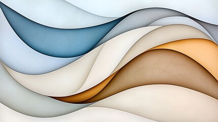 Poster - Dynamic Wave Patterns Intertwining with Fractal Elements in Soft Colors, Creating a Visually Captivating Abstract Design Ideal for Modern Art and Decor