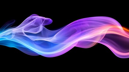 Poster - Vibrant Dynamic Waves of Colorful Light Blending Together in a 4D Visual Display on a Black Background Creating an Energetic Atmosphere