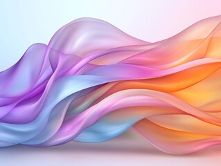 Poster - Shimmering iridescent sinuous shapes in a captivating spectrum of ethereal hues flowing in a dynamic hypnotic dance of curves and lines  Elegant visually striking digital with a contemplative