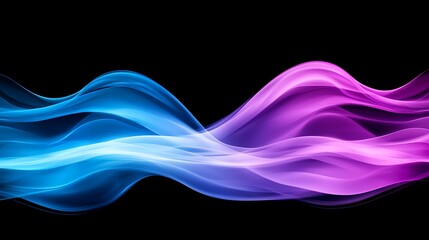 Fototapete - Mesmerizing Swirling Patterns of Light with Holographic Effects in Vibrant Blue and Pink Tones on a Dark Background for Artistic and Creative Use
