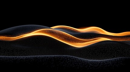 Fototapete - Abstract Visual Representation of Data Flow with Streams of Light and Texture in Dynamic Curves Against a Dark Background