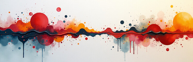 Poster - Abstract Art Combines Creative Minimalist Elements Of Shape, Stain, And Modern Style On A Canvas Using Acrylic Paint And Simple Shapes. 00001
