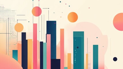 Poster - Abstract Financial Growth Visualization illustration
