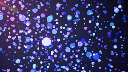 Aufkleber - Colorful floating particles create a mesmerizing visual effect in dark background