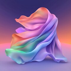 Poster - Hypnotic and Luminous Flowing Iridescent Wavy Abstract Background Design in Vivid Gradients with a Shimmering Ethereal Effect Reminiscent of Futurism and Cosmic Landscapes
