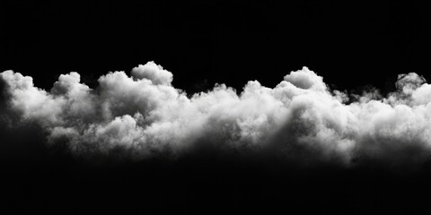 Leinwandbilder - Collection of white clouds and fog designed for creative applications, showcased against a black background, ideal for various artistic projects or as a backdrop for graphic design.