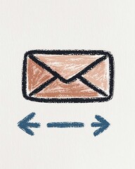 Poster - Freehand illustrated icons and navigation arrows in a muted pastel color scheme representing international digital communication and social media  The organic