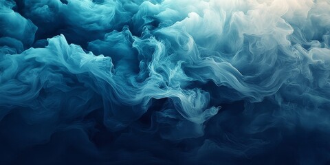 Leinwandbilder - Soft cottony background blurriness shifts gracefully from deep navy blue to gentle pale turquoise, creating a tranquil visual effect with a cottony feel throughout.