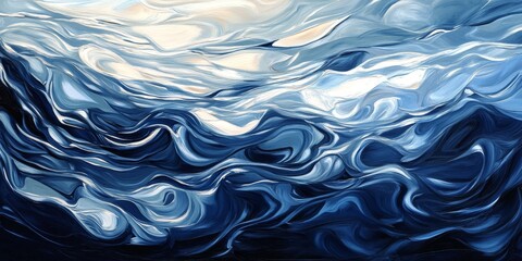 Leinwandbilder - Abstraction showcasing water with mesmerizing ripples, creating a peaceful and serene visual of water dynamics with elegant fluidity and captivating patterns in the abstraction of water.