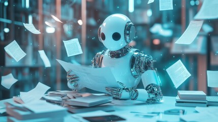 Poster - ai copywriting bot using chatgpt for content creation artificial intelligence concept 3d illustration illustration