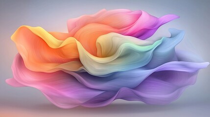 Poster - Mesmerizing iridescent wavy patterns and shimmering shapes create a vivid surreal digital dreamscape  This abstract background features dynamic fluid textures and a kaleidoscope of vibrant colors