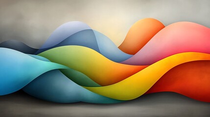 Poster - Mesmerizing Iridescent Contours in Captivating Kaleidoscopic Design of Light and Color   Flowing luminous and dreamlike abstract artwork with serene cosmic influences and visually stunning