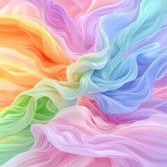 Poster - Ethereal Pastel Swirls and Waves   Dynamic Abstract Fluid Gradients Captivating Surreal Digital Painting with Shimmering Iridescent Holographic Hues Organic Flowing Shapes