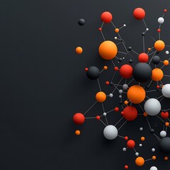 Poster - Glimmering Digital Landscape of Interconnected Nodes and Spheres in a Technologically Charged Environment  Abstract data visualization with overlapping networks shimmering holographic effects