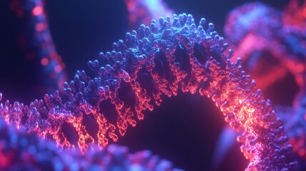 Poster - 3d visualization of virus structure highlighting capsid spikes rna strands and molecular details wit