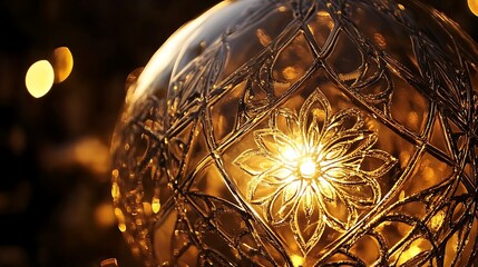 Sticker - Illuminated Glass Ornament With Intricate Floral Design