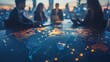 © KarpenArt Studio - Global business partners working together on a worldwide connection.