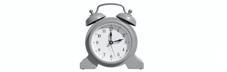 Poster - A Vintage Wooden Gray Clock Sits Isolated On A White Background With A Transparent Png Image. 00001