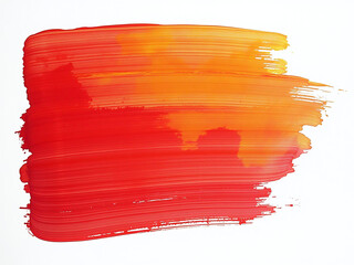 Poster - A Vibrant Acrylic Painting Features Bold Red And Orange Brushstrokes Isolated On A Crisp White Background With Clean Simplicity. 00002
