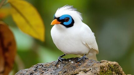 Sticker - White-Crested Laughingthrush Perched on a Rock