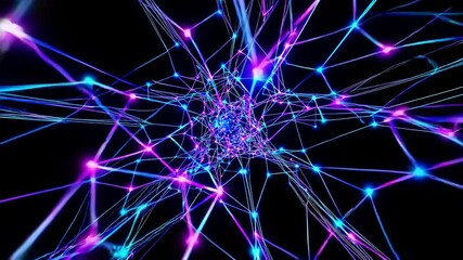 Leinwandbilder - Colorful light patterns create a mesmerizing visual experience in a digital network