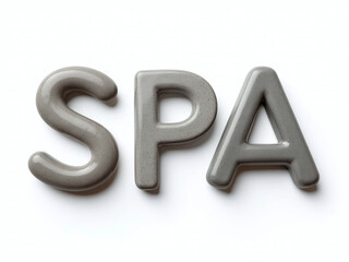 Poster - A Spa Text Made Of Stones Is Isolated On A White Background With A Simple And Elegant Design Focus. 00003