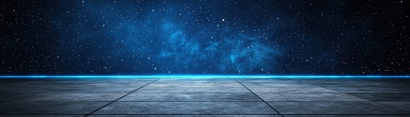 Aufkleber - Futuristic background featuring a starry space and sleek, illuminated surface.