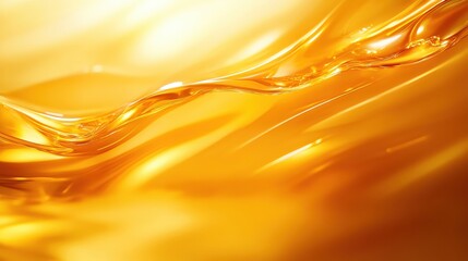Poster - Golden liquid flowing smoothly, capturing light and texture with rich, warm hues.