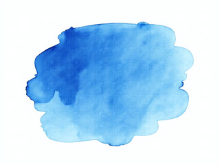 Poster - A Small Blue Watercolor Ink Spot Painting Is Isolated Against A Plain White Background In This Abstract Image. 00002